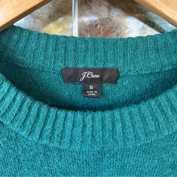 J crew small green merino wool alpaca nylon blend sweater functional buttons - Picture 3 of 5